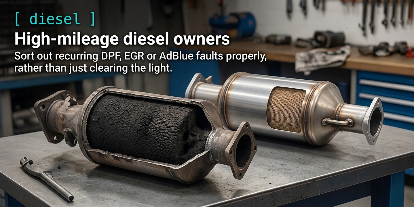 High-mileage diesel owners — sort out recurring DPF, EGR or AdBlue faults properly